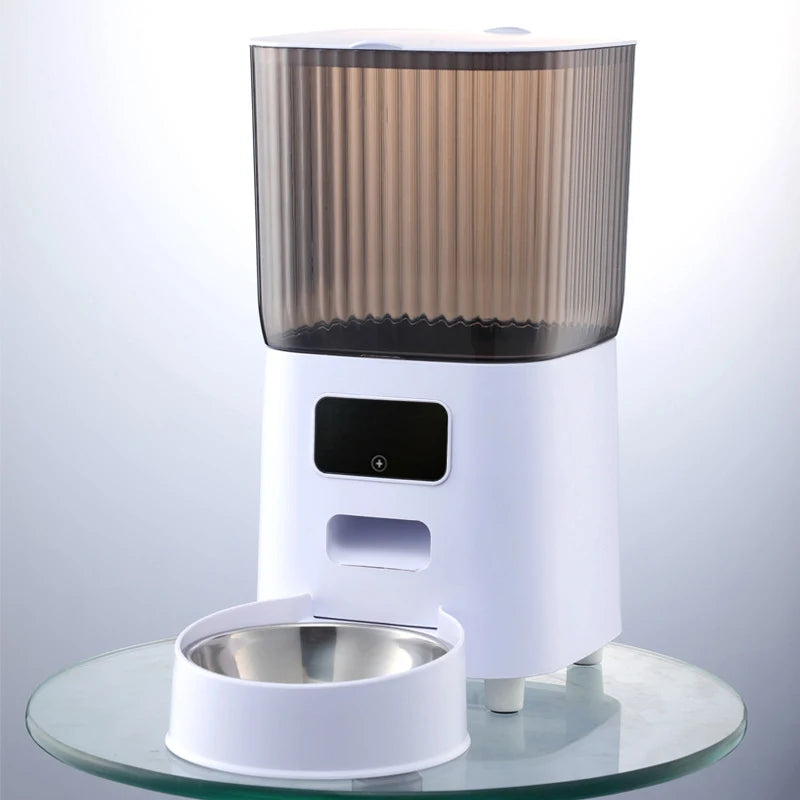 5L Pet Feeder with Camera Automatic Cat Feeder Smart Dog Food Dispenser Wifi Timing Quantitative Stainless Steel Feeding Bowl