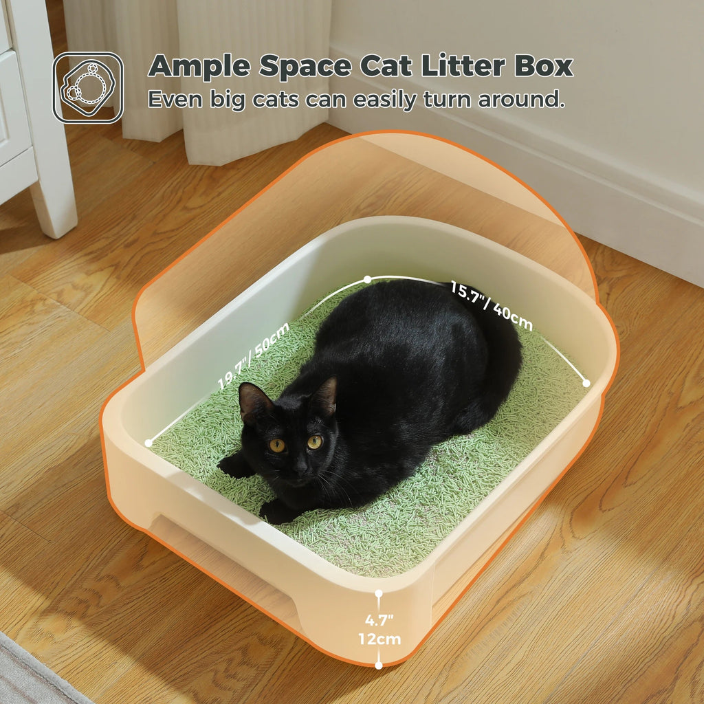 Bac À Litière Pliable Pour Chat Avec Pelle Et Couvercle, Grande Toilette Fermée De Type Tiroir Pour Intérieur, Anti-Éclaboussures, Facile À Nettoyer