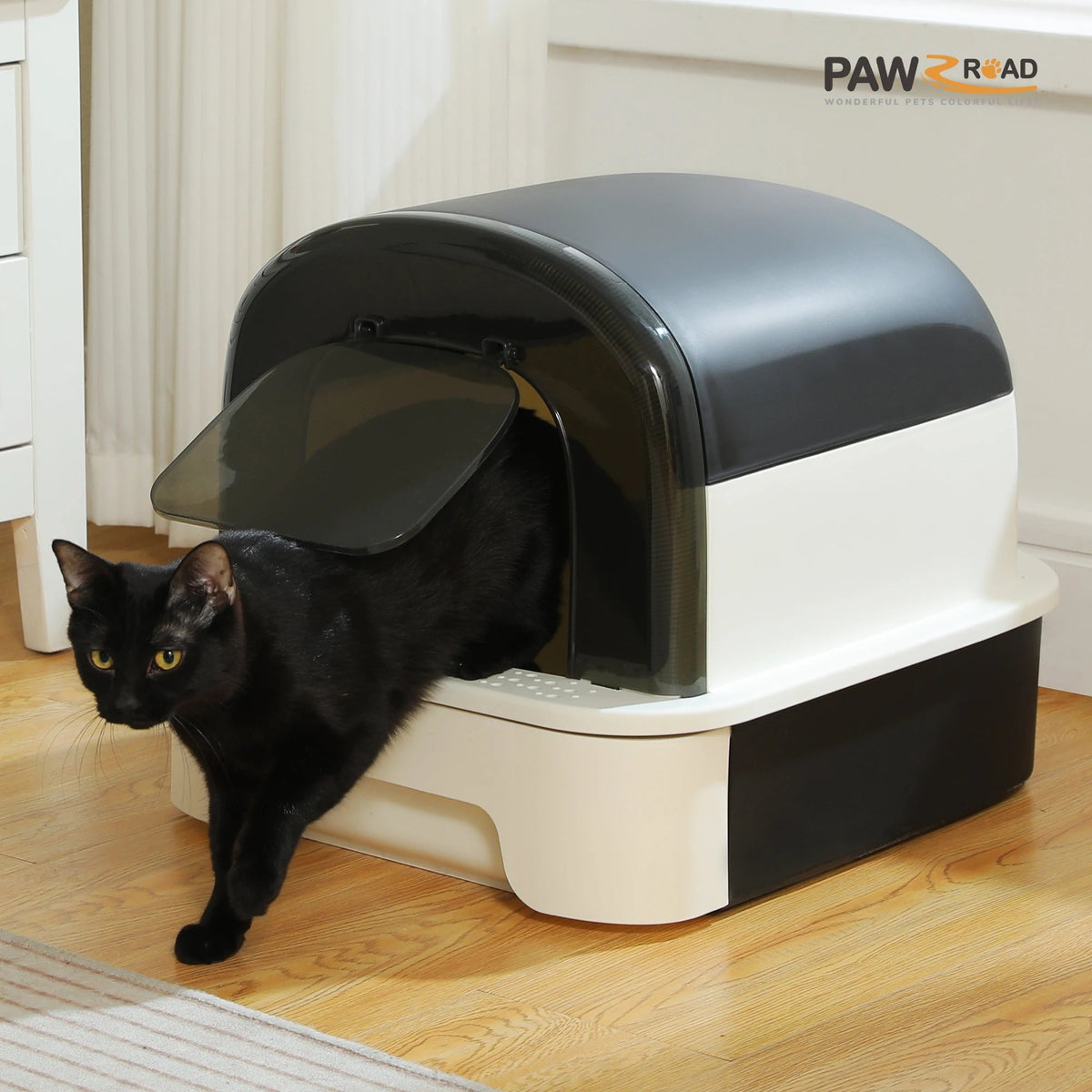 Bac À Litière Pliable Pour Chat Avec Pelle Et Couvercle, Grande Toilette Fermée De Type Tiroir Pour Intérieur, Anti-Éclaboussures, Facile À Nettoyer