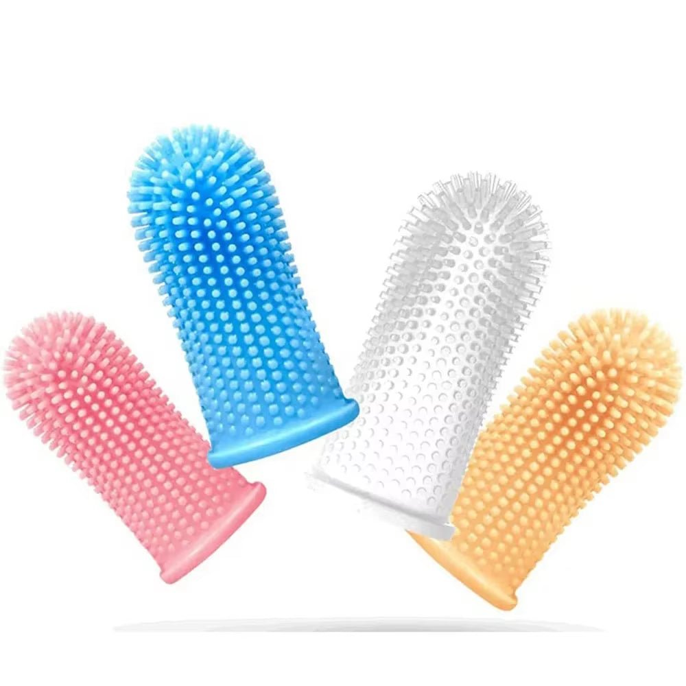 Cat Dog Super Soft Pet Finger Toothbrush Teeth Cleaning Bad Breath Care Nontoxic Silicone Toothbrush Tool Dog Cleaning Supplies