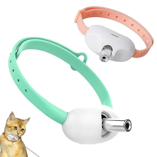 Rechargeable Laser Cat Teasing Collar Automatic Infrared Interactive Kitten Toy for Relieving Anxiety Pet Supplies