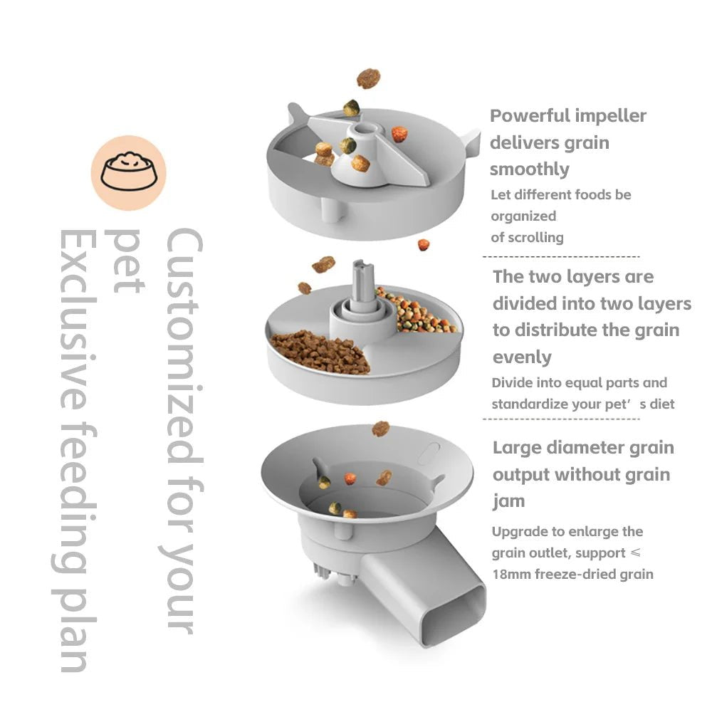 5L Pet Feeder with Camera Automatic Cat Feeder Smart Dog Food Dispenser Wifi Timing Quantitative Stainless Steel Feeding Bowl