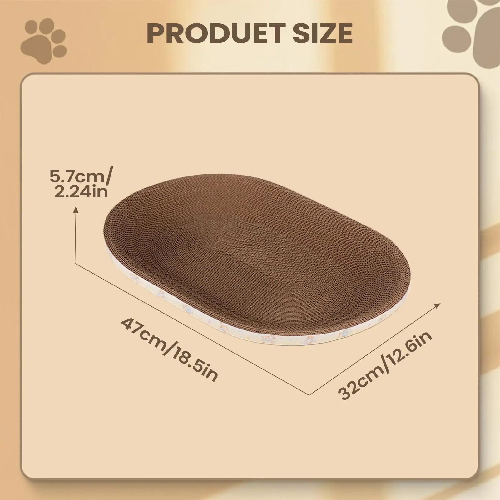 Cat Scratching Board Funny Corrugated Oval Furniture Protector Cat Scratcher Bed Pet Couch for Kitten Sleep Grinding Claw Indoor