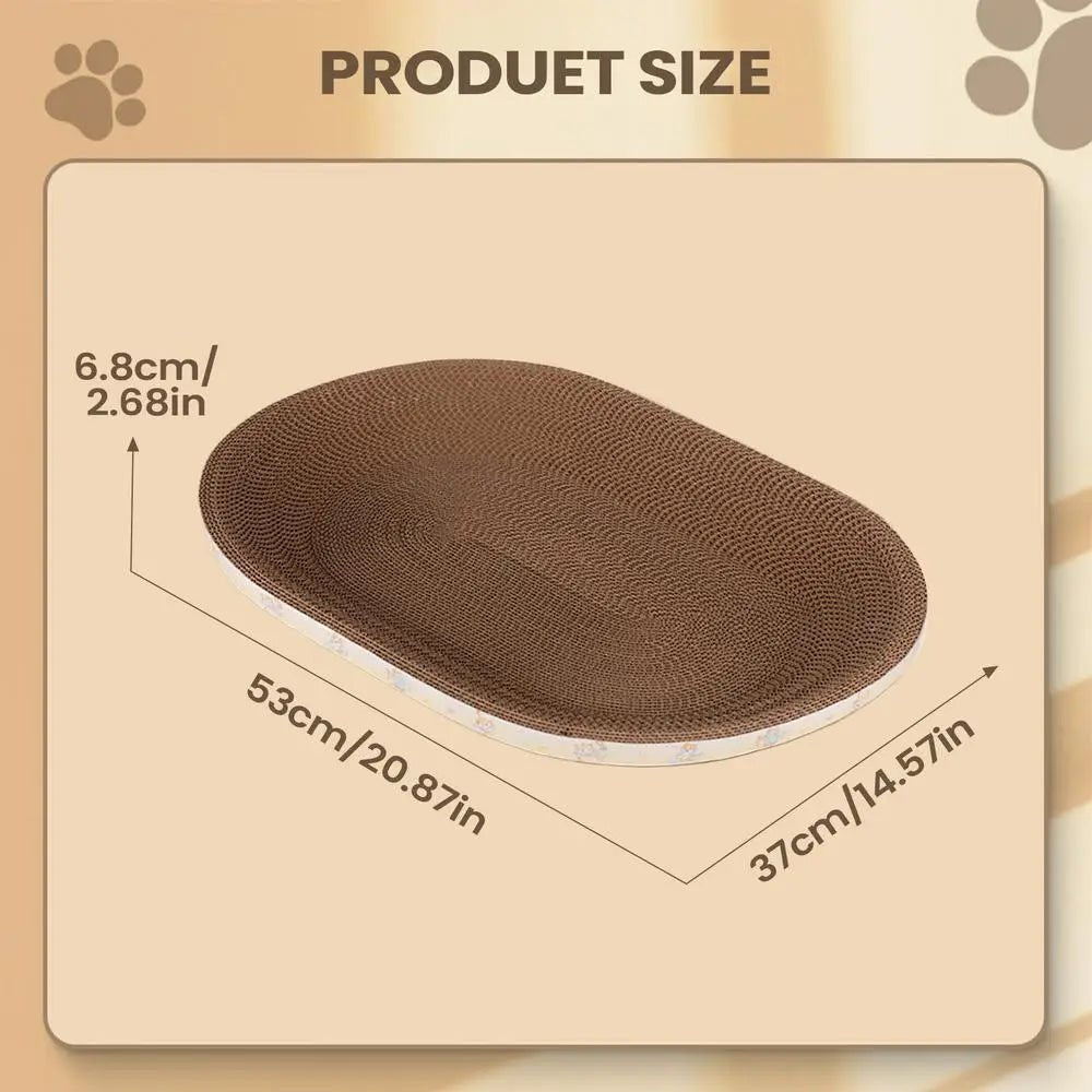 Cat Scratching Board Funny Corrugated Oval Furniture Protector Cat Scratcher Bed Pet Couch for Kitten Sleep Grinding Claw Indoor