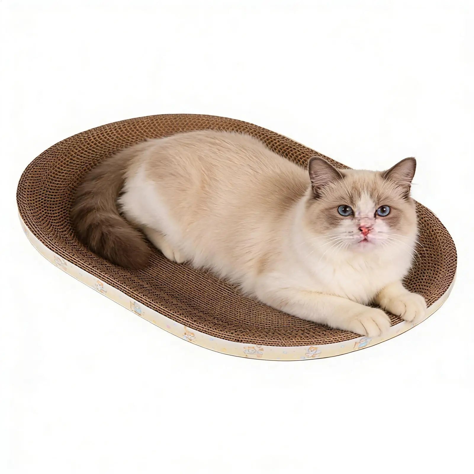 Cat Scratching Board Funny Corrugated Oval Furniture Protector Cat Scratcher Bed Pet Couch for Kitten Sleep Grinding Claw Indoor
