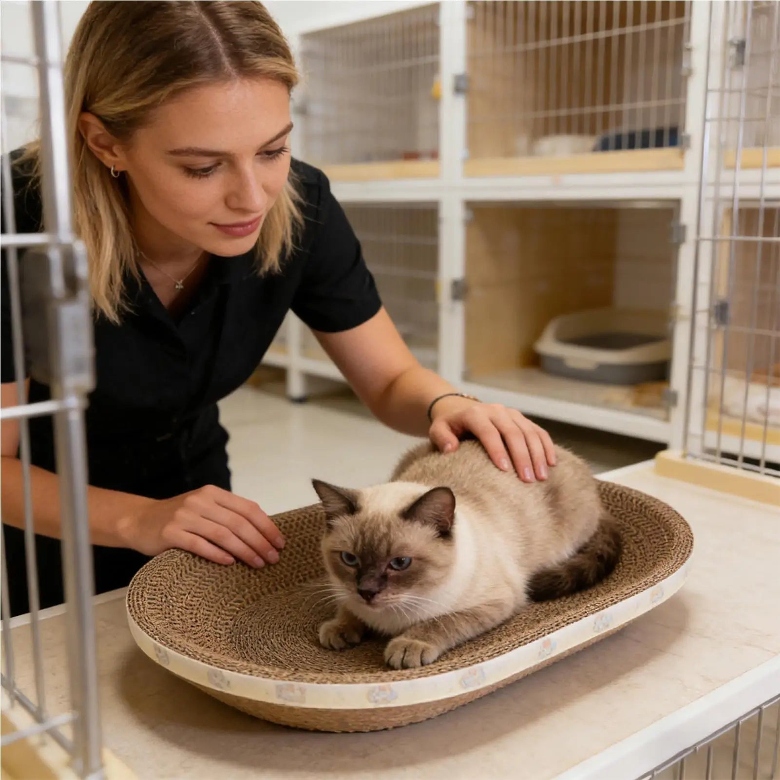 Cat Scratching Board Funny Corrugated Oval Furniture Protector Cat Scratcher Bed Pet Couch for Kitten Sleep Grinding Claw Indoor