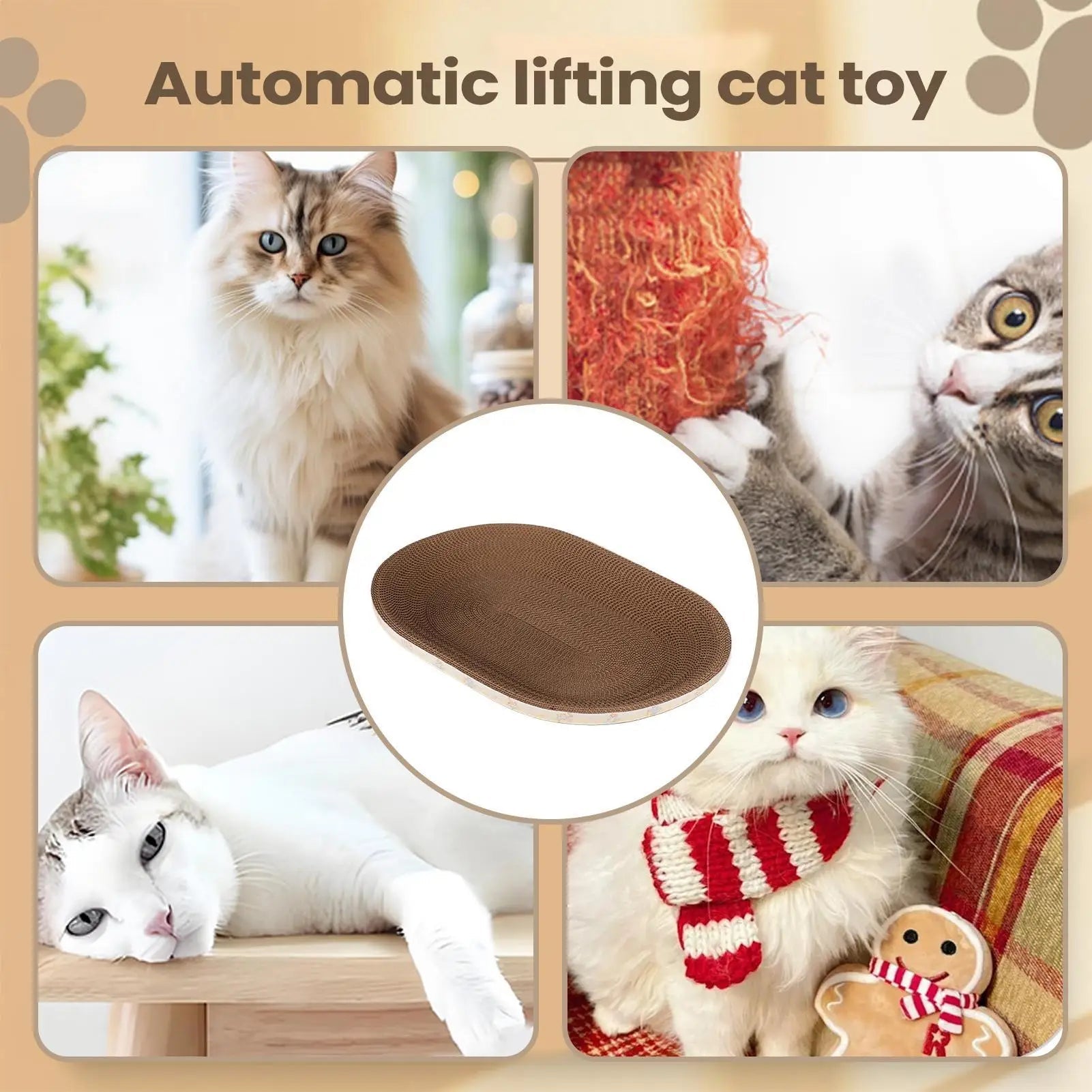 Cat Scratching Board Funny Corrugated Oval Furniture Protector Cat Scratcher Bed Pet Couch for Kitten Sleep Grinding Claw Indoor