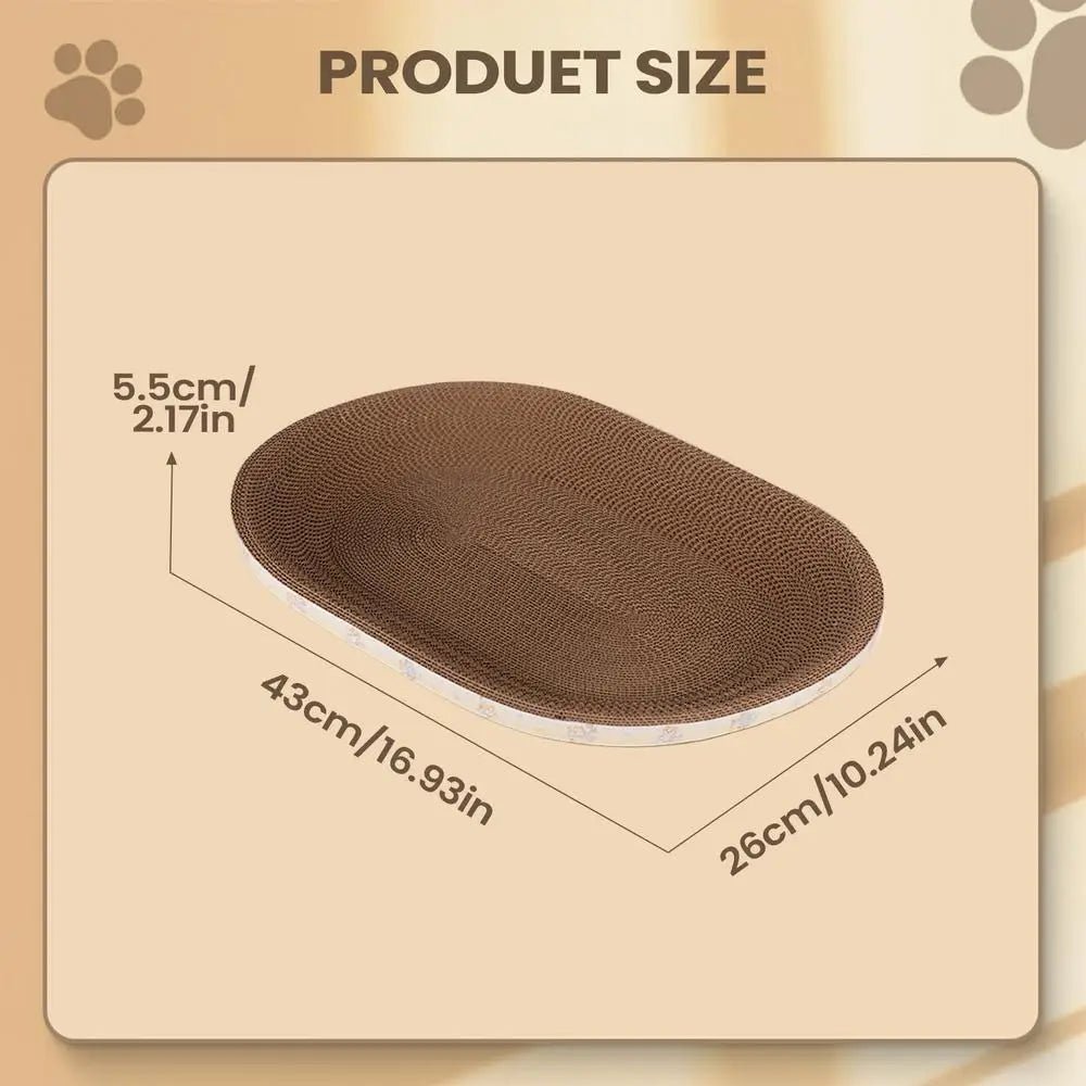 Cat Scratching Board Funny Corrugated Oval Furniture Protector Cat Scratcher Bed Pet Couch for Kitten Sleep Grinding Claw Indoor